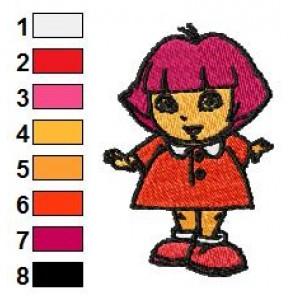 Dora with Best Dress Embroidery Design